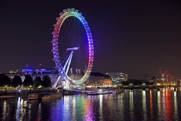 London Eye lighting up rainbow