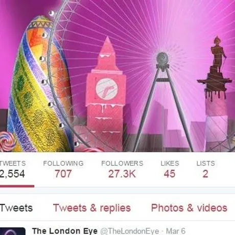 London Eye twitter page for Easter